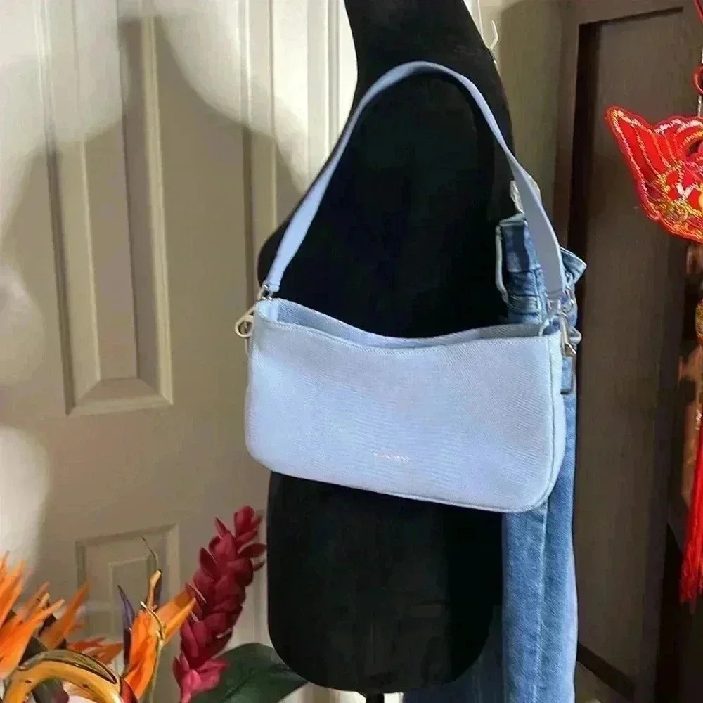 NEW Blame Lilac Leather Bag missing side ties looks great with jeans - Picture 10 of 10